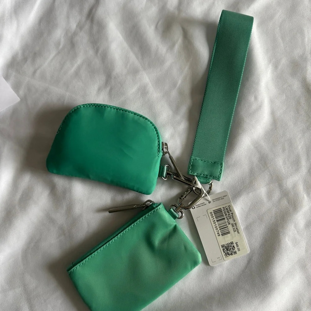 71🆕💚 Lululemon Dual Pouch Wristlet Paradise Green Vapour - Picture 4 of 6